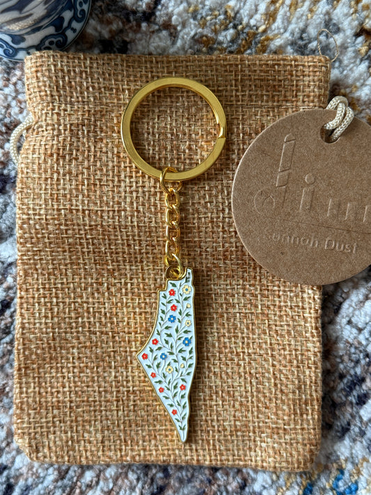 Palestine Floral Key Chain