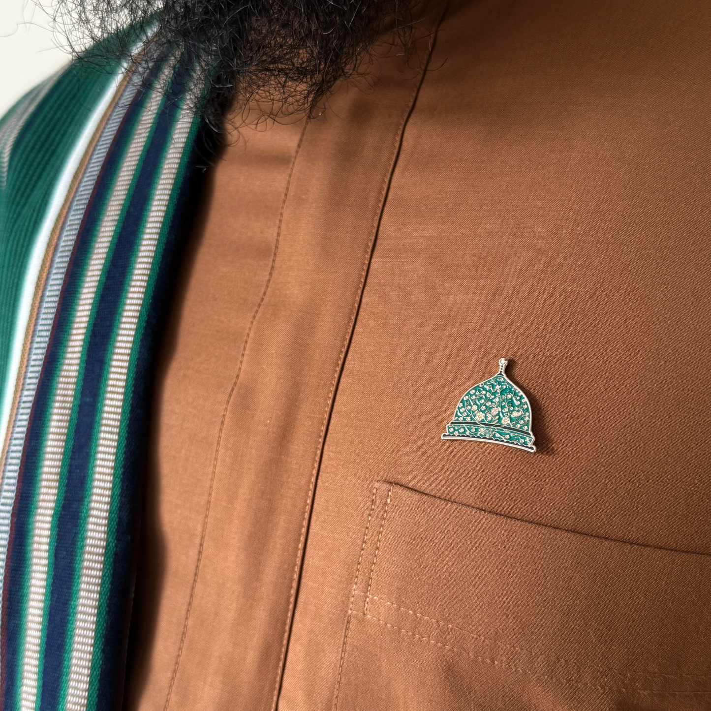 Floral Green Dome Magnetic Badge