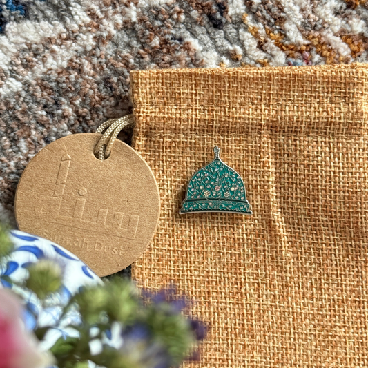 Floral Green Dome Magnetic Badge